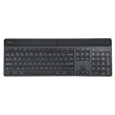 Targus EcoSmart - Toetsenbord - duurzame energiewinning - Antimicrobiaal - verlicht met achtergrondverlichting - Draadloos - Bluetooth 5.0 - QWERTY - Frans - Toetsenschakelaar: Saar-Key - Zwart