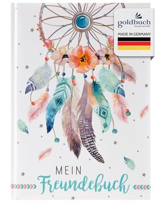 goldbuch 43 205 vriendenboek dromenvanger, DIN A5, om in te vullen, herinneringsboek aan vrienden, notitieboek met 88 geïllustreerde pagina's, omslag met kunstdruk, wit