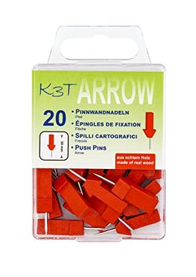 TSI Push Pins, wood, red, 30 mm