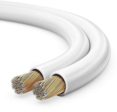 sonero® 30 meter 2x2,50mm² CCA luidsprekerkabel/boxkabel, kleur: wit