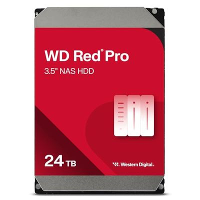 WD Red Pro 24 To NAS Disque Dur Interne 3,5" - 7200 RPM Class, SATA 6 Gb/s, CMR, Cache de 512 Mo