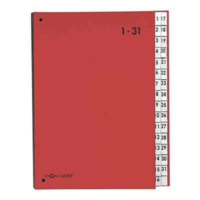 Pagna Desk Organizer - Cuaderno de planificación con índices 1-31, rojo
