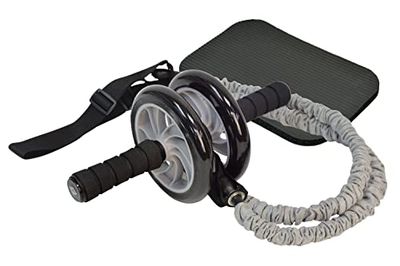 Schildkröt AB Roller met dubbele wielen en twee expander tubes, inclusief kniepad, in gekleurde doos, 960244, zwart