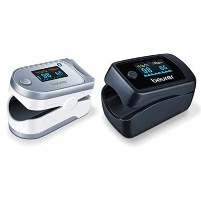Beurer PO 60 Oxymètre de pouls avec Bluetooth, détermination de la saturation artérielle en oxygène dans le sang & PO 45 Oxymètre de pouls, mesure de la saturation en oxygène,de la fréquence cardiaque