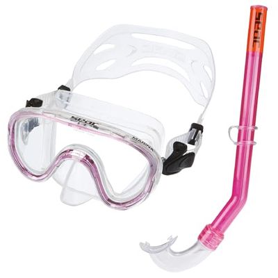 SEAC Set Marina SLT, duikmasker- en snorkelset voor kinderen, Roze, Eén maat