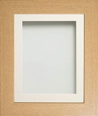 Frame Company Watson Beech Picture Photo Frame fitted with Perspex, 24x18 inch with Off-White Mount for image size 18x12 inch