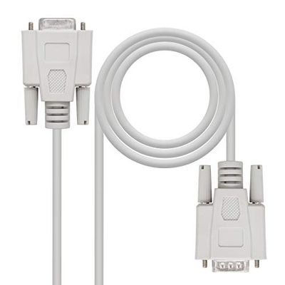 Nanocable 10.14.0502 - Câble Serie RS232 Null Modem, DB9, mâle-Femelle, 1.8mts