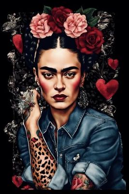 Premium Notizbuch der Marke Rose el Rose aus der Frida Kahlo Collektion A5 15,24 x 22,86 cm 120 gepunktete Seiten dotted