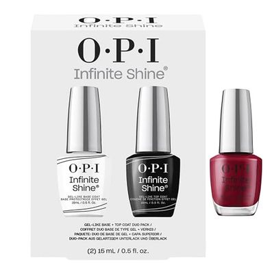 OPI Infinite Shine - Malaga Wine + Duo Base & Top Coat - Vernis à ongles effet gel, sans lampe, tenue jusqu’à 11 jours - 3 x 15ml