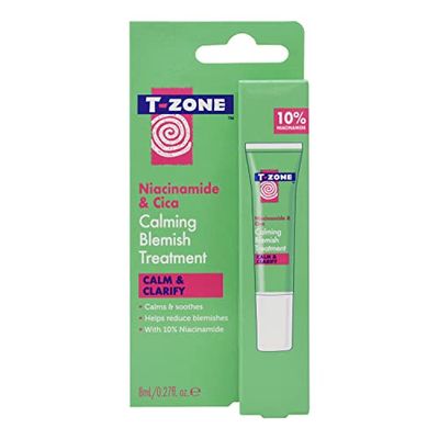 T-Zone Niacinamide & Cica Calming Blemish Treatment (8ml) - Calms & Soothes. Helps Reduce Blemishes. With 10% Niacinamide