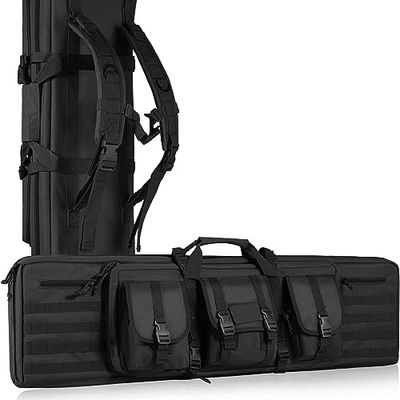 VEVOR Custodia per Fucili 91cm Borsa Tattica Lunga per Trasporto Fucili, Fodero per Fucile con Spallacci Cerniera Bloccabile Capienza circa 2 Fucili da 86cm 2 Pistole Colore Nero, Borsa Porta Fucili