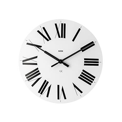 Alessi Firenze - Reloj de pared, diseño con números romanos, color blanco