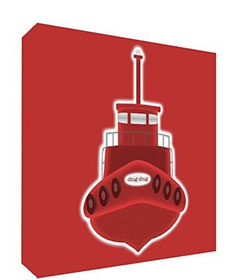 Feel Good Art Toile sur Cadre Art Mural de Style Moderne/Illustratif Bateau Remorquer Rouge 25 x 25 x 4 cm Petit