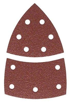 Bosch Accessories 2609256A62 Feuilles abrasives pour Ponceuses Multi - 102 x 62,93 Nombre de trous 11 Grain 60 Lot de 10 feuilles