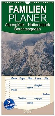 Familienplaner 2024 - Alpenglück - Nationalpark Berchtesgaden mit 5 Spalten (Wandkalender, 21 cm x 45 cm) CALVENDO