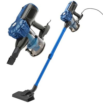 ProfiCare 331330, PC-BS3133-Blue 2-in-1 Vacuum Cleaner with Wire 600 W, HEPA Filter, Telescopic Tube 47-77 cm, Hard Floor Brush, Wall Bracket Included, Ideal for Parquet and Tiles, Blue