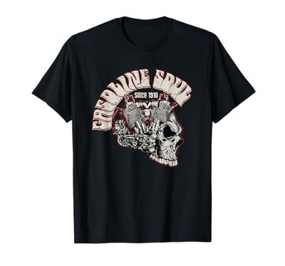 Biker Skull Anima Benzina Maglietta