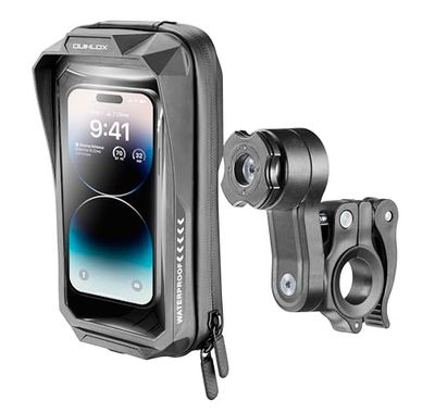 INTERPHONE QUIKLOX - Kit Custodia Moto Waterproof Universale fino 7" con Supporto Cellulare da Manubrio Tondo Handlebar, Sistema Modulare QUIKLOX, Compatibile Attacchi Quiklox