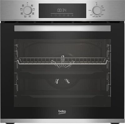 Beko BBIM12300X B300 - Horno empotrable (60 cm, volumen de 72 L, limpieza a vapor SteamShine, 8 tipos de calefacción, AeroPerfect para cocción uniforme, horno multifunción, acero inoxidable)