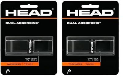 HEAD Dual Absorbing, Tennis Accessori Unisex Adulto, Nero, Unica (Confezione da 2)