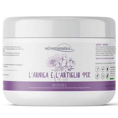 Saf.Nutraceutica - L'Arnica per cavalli uso umano e Artiglio del Diavolo, Gel Extra Forte 99%, sollievo immediato per muscoli e articolazioni, non unge, made in Italy, 500 ml