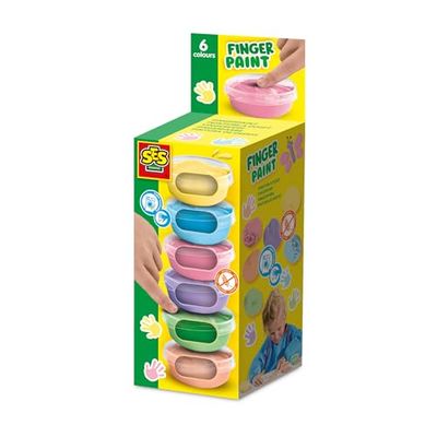 SES Creative 00397 - Pittura a dita pastello, 6 colori, 45 ml