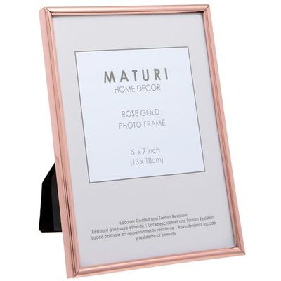 Maturi Cornice portafoto color oro rosa - Bordo sottile, 13 x 18 cm