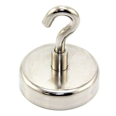 Magnet Expert® 60mm dia Neodymium Clamping Magnet with M8 Hook - 139kg Pull