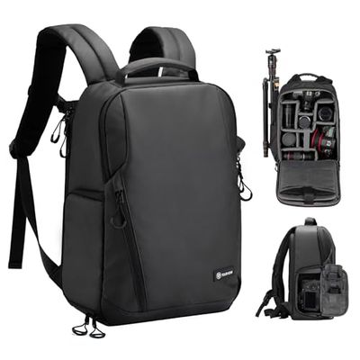 TARION TR-L Zaino per Fotocamera Borsa per Fotocamera Impermeabile con Scomparto per Laptop da 14'', Zaino Professionale di Grande Capacità con Copertura Antipioggia per Fotocamera DSLR SLR Obiettivo