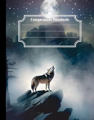 Howling At The Moon: Wolf Composition Notebook
