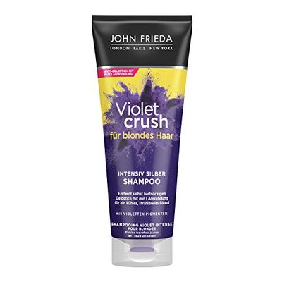 John Frieda Violet Crush Shampoo - Neutralises Yellow & Orange Tones - Formulated with Crushed Violet Pigments, 250 ml