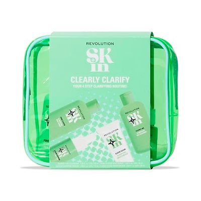 Revolution SKin, Clearly Clarify Starter Kit, Set Viso per Pelli Impure con Detergente, Tonico, Siero e Crema Idratante, Vegano e Cruelty-Free, 4 Prodotti