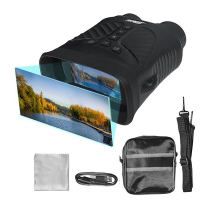 Jumelles de Vision Nocturne Technaxx TX-257 – Vidéo FullHD 1080p, Photos 40MP, grossissement Optique 4X, Zoom numérique 8X et éclairage LED IR–Lunettes de Vision Nocturne pour la Chasse, la randonnée