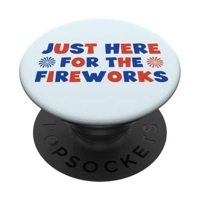 Justo aquí para los fuegos artificiales Día de la Independencia Patriótica 4 de julio PopSockets PopGrip Adhesivo