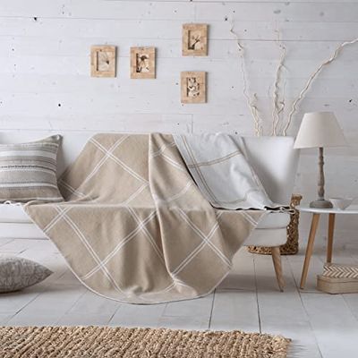 VIALMAN Cobertor multifunções, capa de sofá Nature 3 150 x 200 cor bege | Plaid Sofá