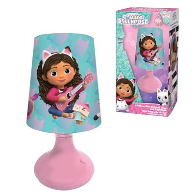 Lexibook, La Casa delle Bambole di Gabby, mini lampada da comodino e luce notturna, Senza fili, rosa/blu, MLT10GDH
