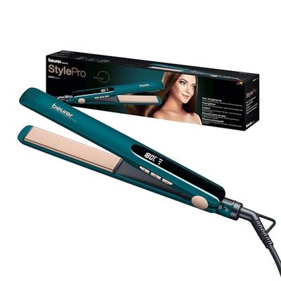 Beurer HS 50 Ocean Lisseur, fer à lisser avec revêtement céramique kératine pour des cheveux souples, écran LED , réglage de la température sur plusieurs niveaux de 120 à 220°C