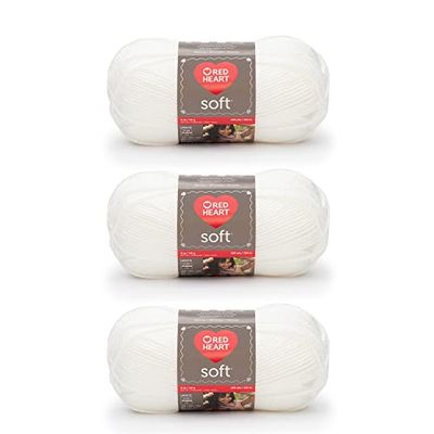 Red Heart Lot de 3 pelotes de fil laine douce de 141 g – Acrylique – 4 moyens (peignés) – 220 m – Tricot/Crochet