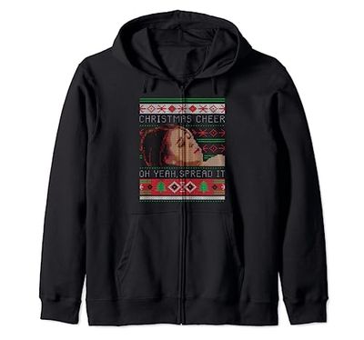 Christmas Cheer Oh Yeah, Spread It Christmas Sweater Meme Zip Hoodie