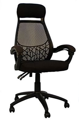 La Silla Española Malaga Bureaustoel, verstelbaar, polyester, zwart, 30,6 x 74,2 x 64,6 cm