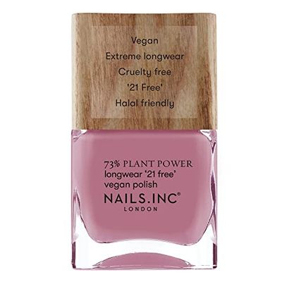 Nails.INC 73% Plant Power Nail Polish, Long Lasting Nail Color Lasts Up to 10 Days, Quick Drying, Cruelty Free, Vegan, 21 Free Formula, Nature Nirvana, (14ml)