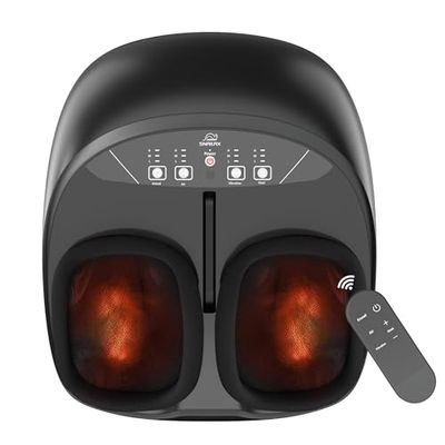 Snailax Voetmassageapparaat met warmte, Shiatsu-voetmassageapparaat, elektrisch met kneden, compressie, trillingsrollen, massage voor voeten, voetenwarmer met afstandsbediening, cadeaus voor vrouwen