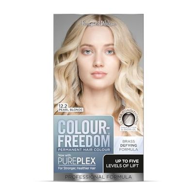 Colour Freedom 12.2 Pearl Blonde Permanent Hair Colour. Ammonia-Free, Brass-Defying Formula with PurePlex to Protect and Restore. Up to 5 levels of lift. By Knight & Wilson
