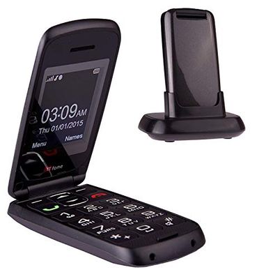 TTfone Star Big Button Simple Easy To Use Flip Mobile Phone Pay As You Go (EE PAYG, Grey)