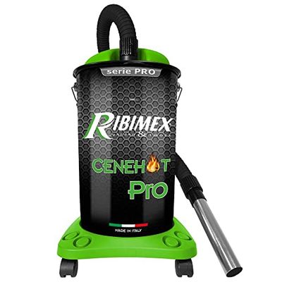 Ribimex Cenehot PRCEN005 Elektrische asstofzuiger uit de Pro-serie voor hete as tot 40 graden, met speciaal HEPA-filter, 25 liter bak, 1200 W vermogen, ideaal voor kachels, open haarden en barbecues