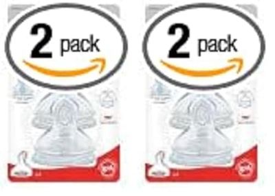 NUK Tétines Silicone Taille 0-6 mois Lait épaissi - Taille L - Pack de 2 (Lot de 2)