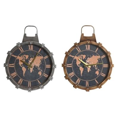 RELOJ PARED HIERRO 42X8,5X54 MAPAMUNDI 2 SURT.
