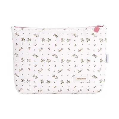 Cambrass Baby Cosmetic Storage Bag - Cosmetic Bag with Zipper - Organiser for Toiletry Bag Aura Beige/Flowers 6 x 28 x 20 cm, Beige