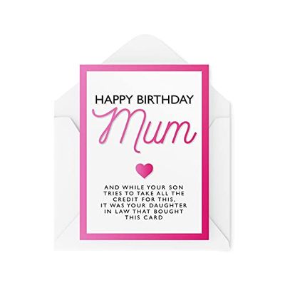 Roliga födelsedagskort för mamma, gratulationskort mammor, din svärdotter köpte detta kort inte din son, komedi humor skämt banter, CBH216