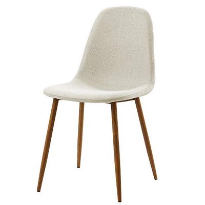 Versanora Minimalista set van 2 keukenstoelen gemaakt van witte stof (alleen stoelen), eenheidsmaat
